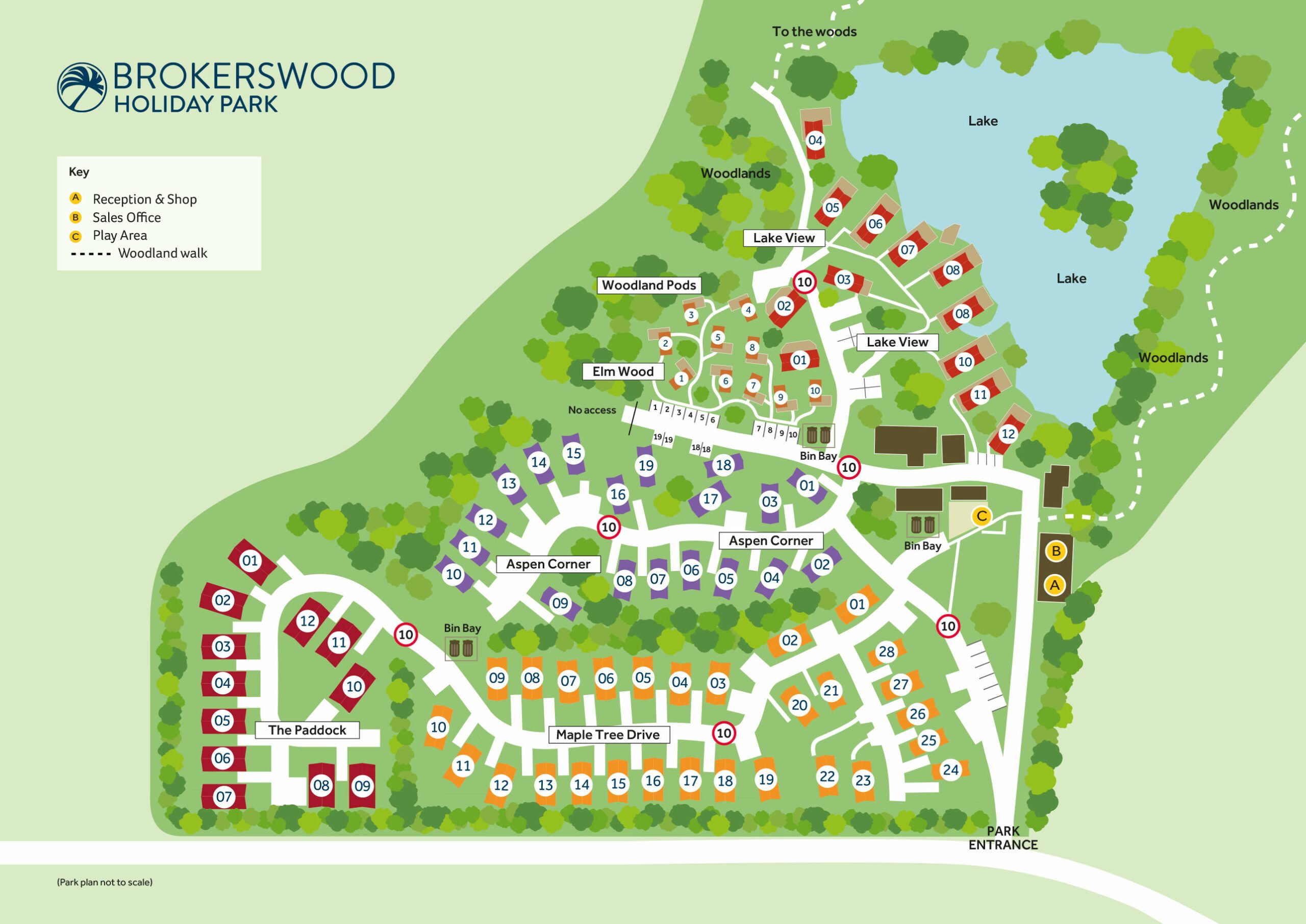 Brokerswood Holiday Park map Wiltshire