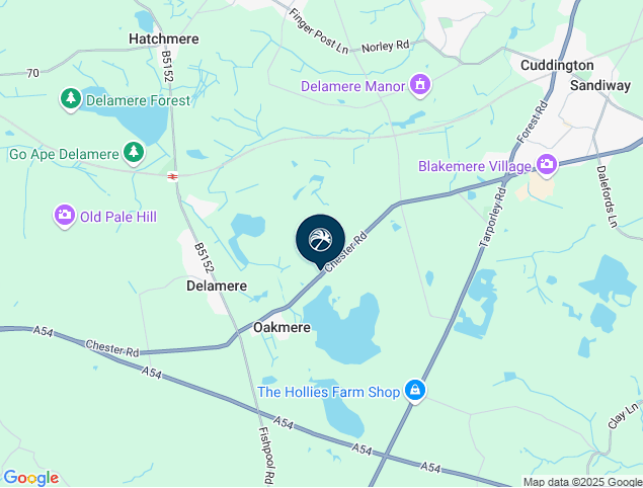 Delamere park location on Google Maps